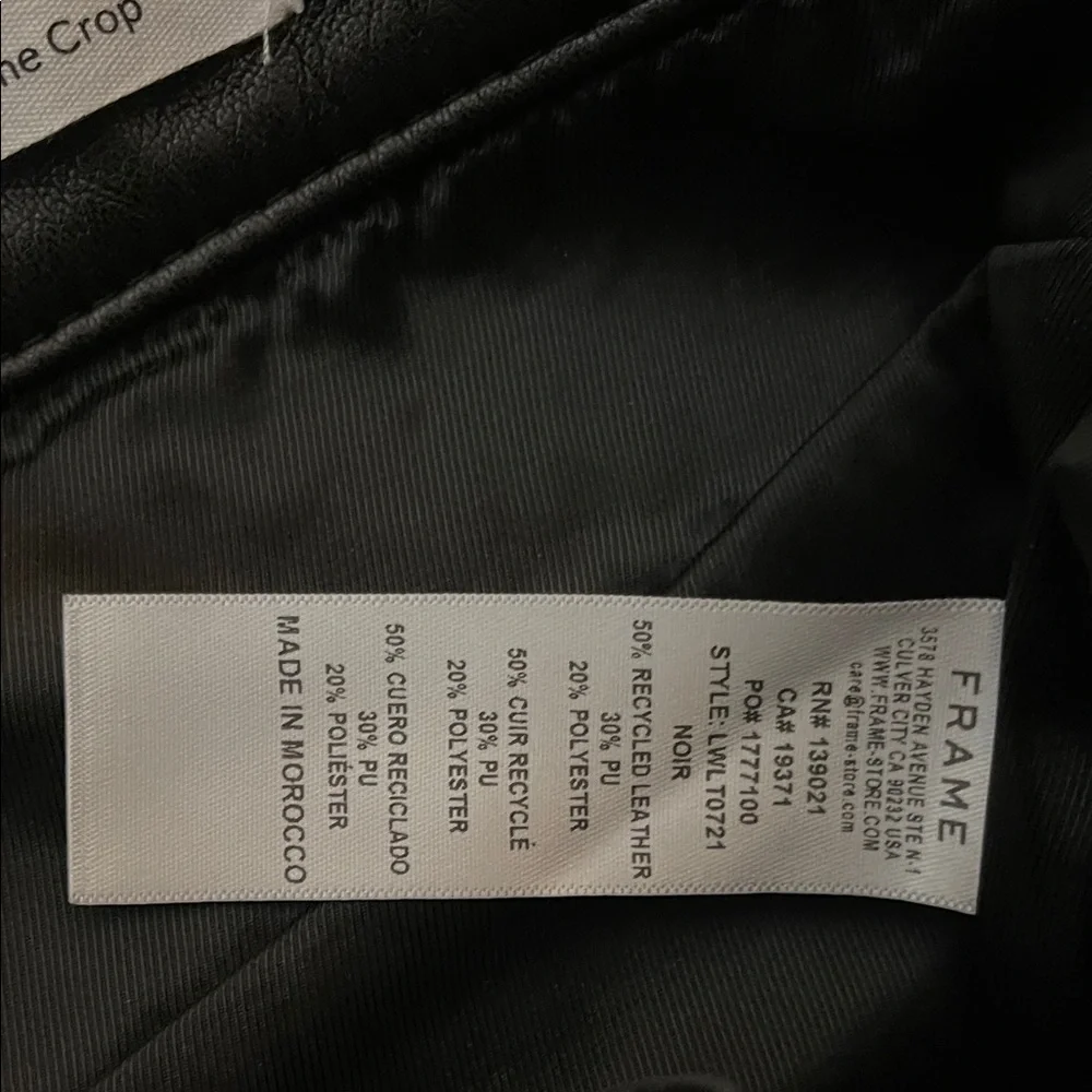 Frame Le Jane Crop Recycled Leather Pants - Picture 5 of 8